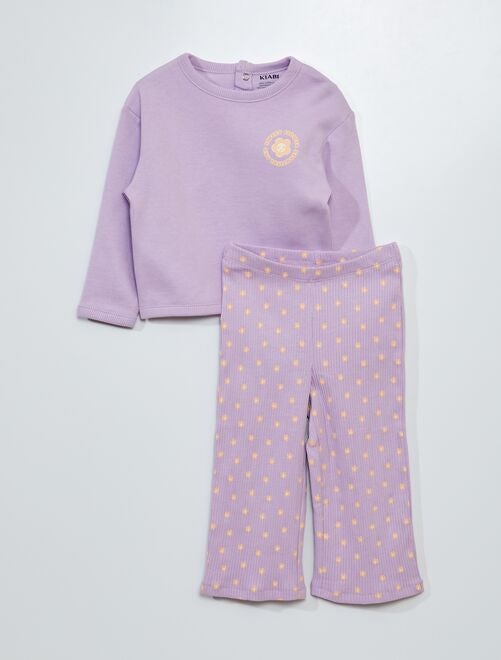 Pyjama met motiefje - Sweater + legging - 2-delig - Kiabi