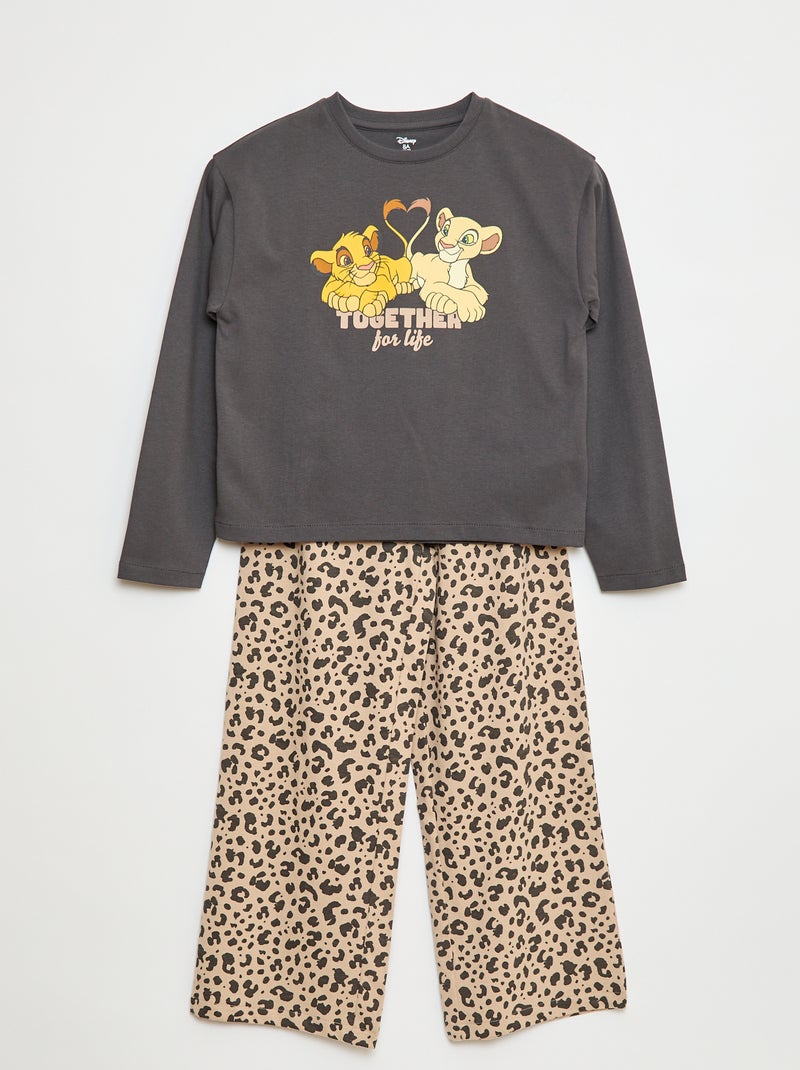 Pyjama met print 'De Leeuwenkoning' - 2-delig Grijs - Kiabi