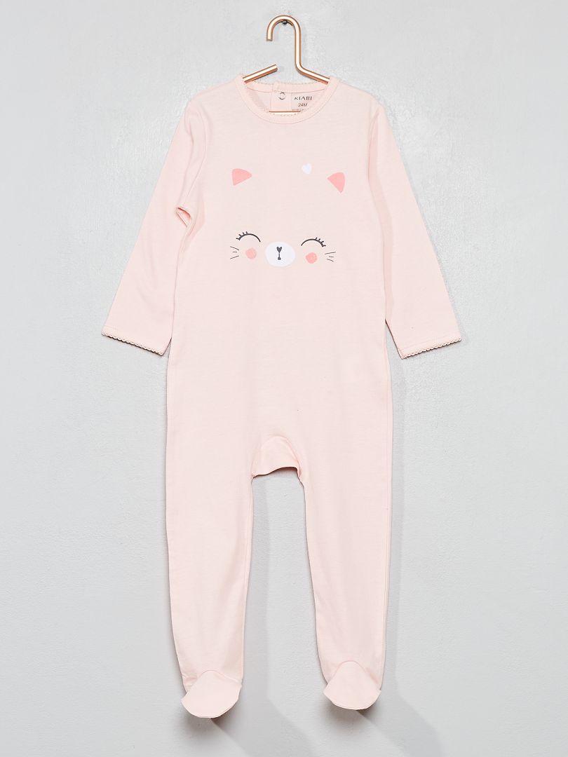 Pyjama met print en pailletten roze - Kiabi