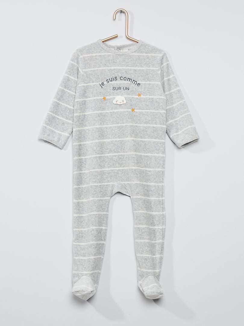 Pyjama met print GRIJS - Kiabi