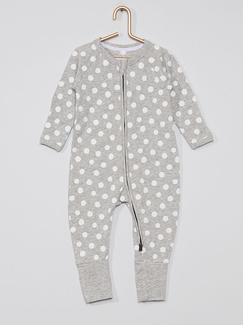 Bezem spanning Vijfde Pyjama met rits DIM Baby - GRIJS - Kiabi - 15.00€