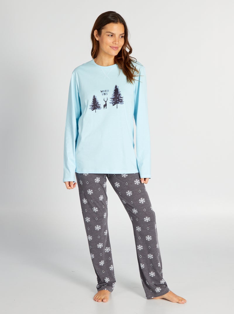 Pyjama met T-shirt + broek - 2-delig BLAUW - Kiabi