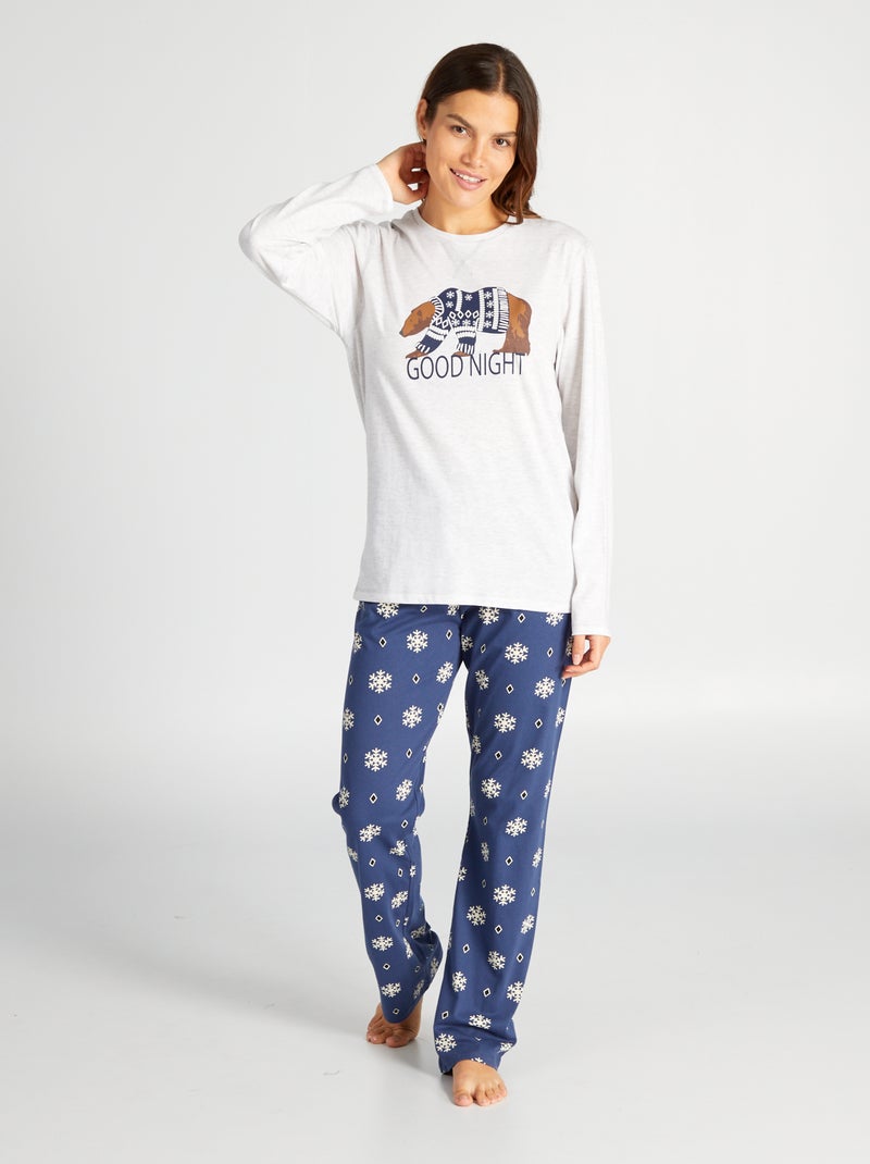 Pyjama met T-shirt + broek - 2-delig GRIJS - Kiabi