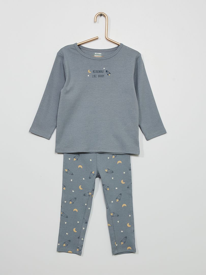 Pyjama met T-shirt + broek BLAUW - Kiabi