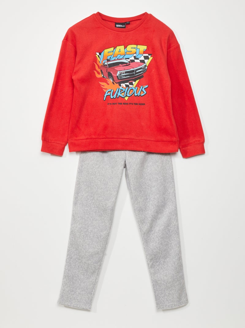 Pyjama met T-shirt + broek 'Fast and Furious' - 2-delig ROOD - Kiabi