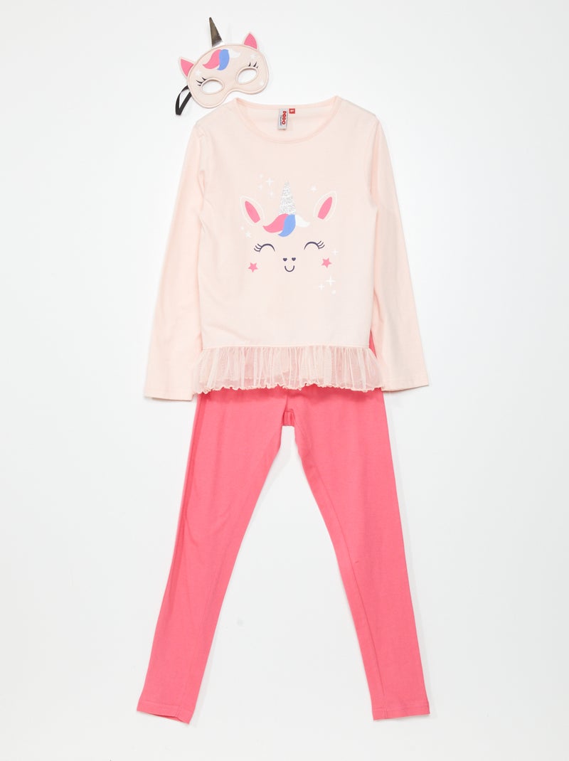 Pyjama met T-shirt + broek + masker - 2-delig ROSE - Kiabi