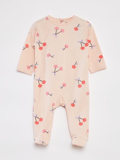 Pyjama met voetjes en motiefje - Kiabi