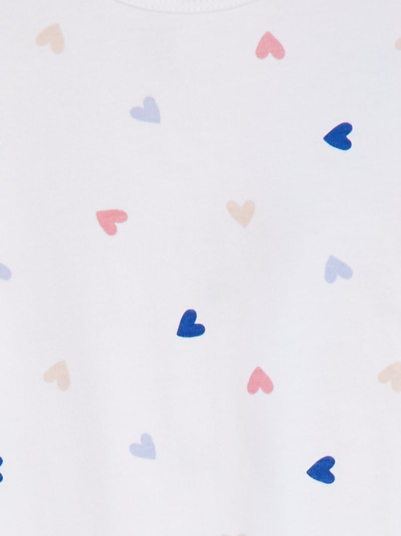 Pyjama met voetjes en motiefje WIT - Kiabi