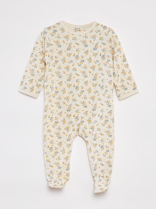 Pyjama met voetjes en motiefje - Kiabi