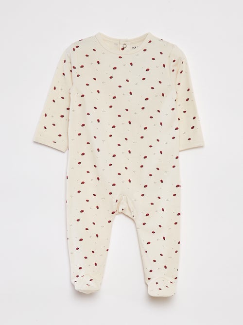 Pyjama met voetjes en motiefje - Kiabi