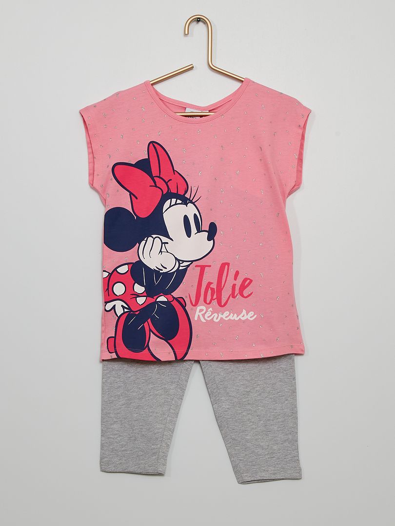Pyjama 'Minnie' rose/gris - Kiabi