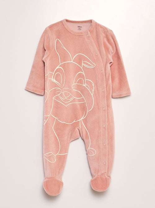 Pyjama 'Miss Bunny' dors-bien en velours - Kiabi