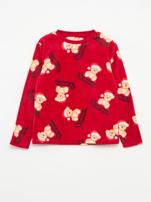 Pyjama Noël en polaire all-over - Kiabi
