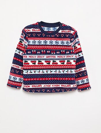 Pyjama 'Noël' jacquard en polaire 2 pièces - Sweat + pantalon
