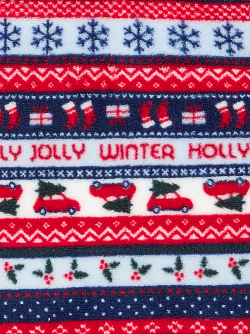 Pyjama 'Noël' jacquard en polaire 2 pièces - Sweat + pantalon Bleu - Kiabi