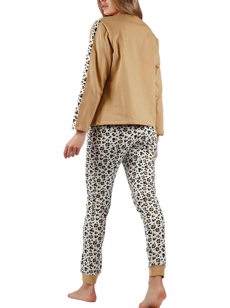 Pyjama outfit broek top lange mouwen minnie leopardo disney Bruin - Kiabi