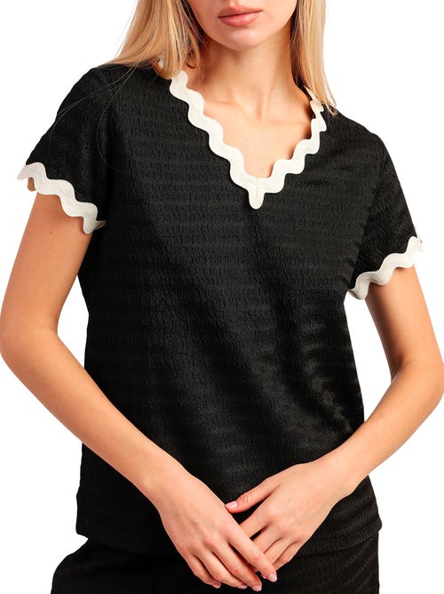 Pyjama palazzo broek t-shirt luxe waves - Kiabi Pyjama palazzo broek t-shirt luxe waves - Kiabi