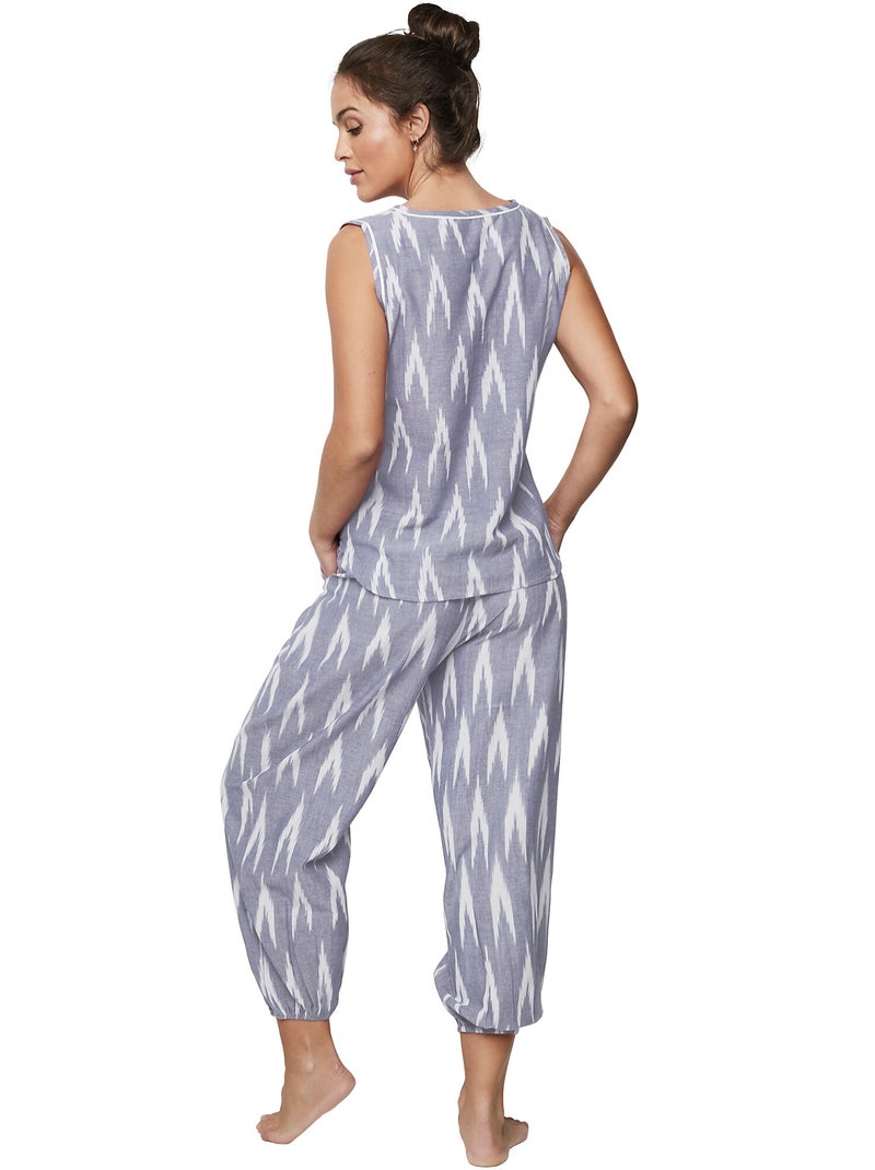 Pyjama pantacourtanktop homewear p101 Blauw - Kiabi