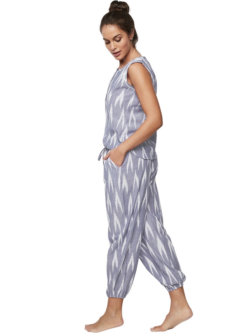 Pyjama pantacourtanktop homewear p101 Blauw - Kiabi