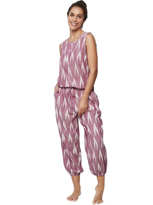 Pyjama pantacourtanktop homewear p101 - Kiabi Pyjama pantacourtanktop homewear p101 - Kiabi