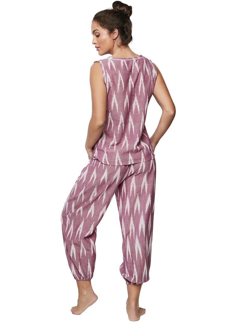 Pyjama pantacourtanktop homewear p101 Paars - Kiabi