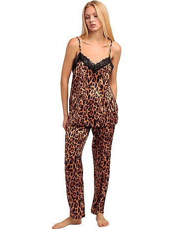 Pyjama pantalon caraco uni skin luxe