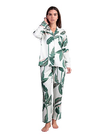 Pyjama pantalon chemise manches longues luxury leaves