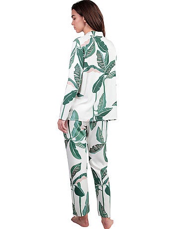Pyjama pantalon chemise manches longues luxury leaves