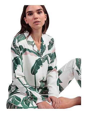 Pyjama pantalon chemise manches longues luxury leaves