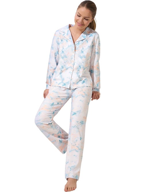 Pyjama pantalon chemise manches longues olena - Kiabi