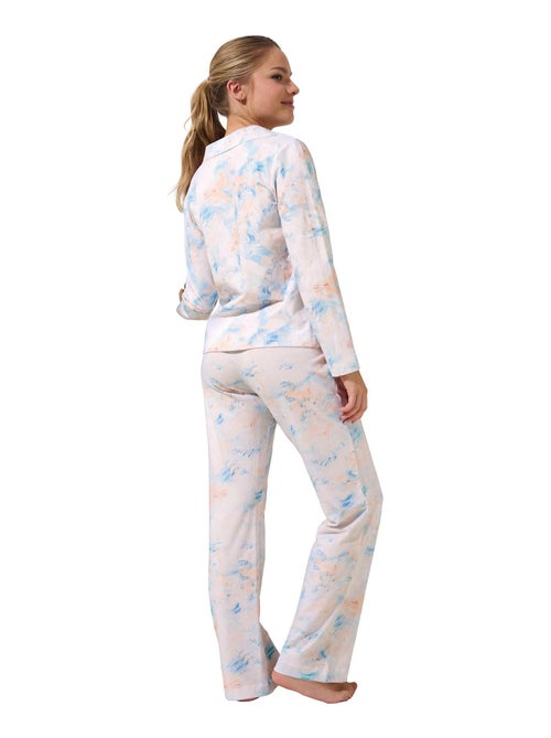 Pyjama pantalon chemise manches longues olena - Kiabi
