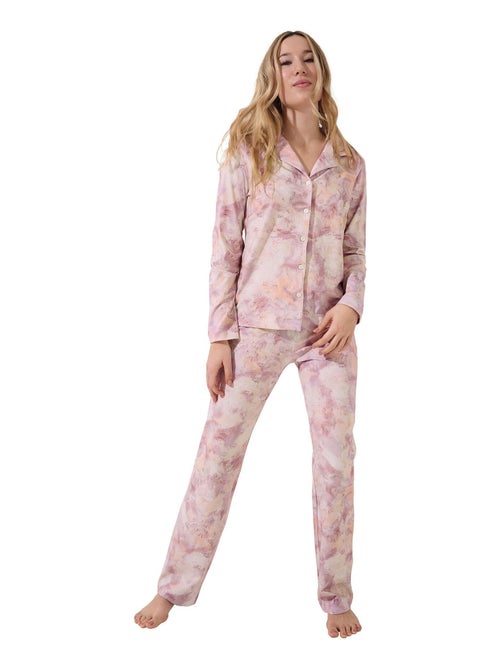 Pyjama pantalon chemise manches longues olena - Kiabi