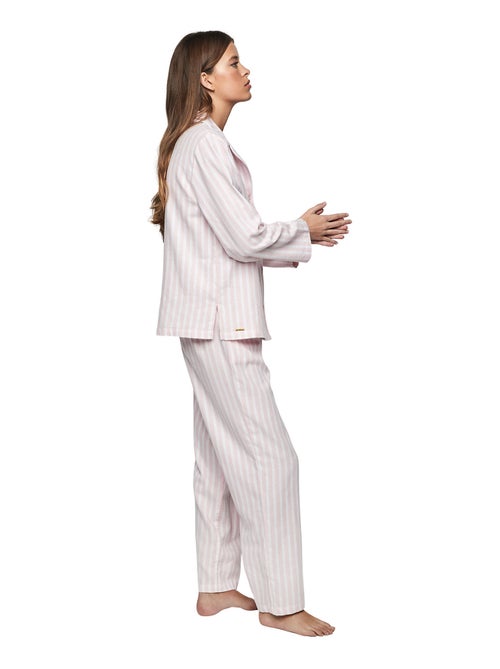 Pyjama pantalon chemise manches longues p105 oxford - Kiabi Pyjama pantalon chemise manches longues p105 oxford - Kiabi