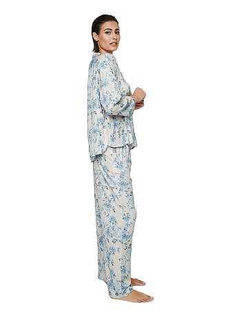 Pyjama pantalon chemise manches longues p107 jardins secrets