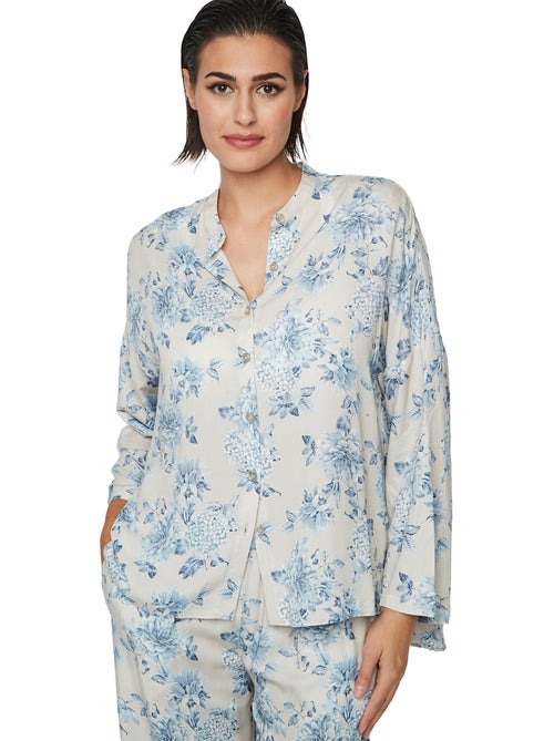 Pyjama pantalon chemise manches longues p107 jardins secrets - Kiabi