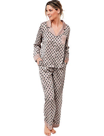 Pyjama pantalon chemise manches longues p116 satin sublime