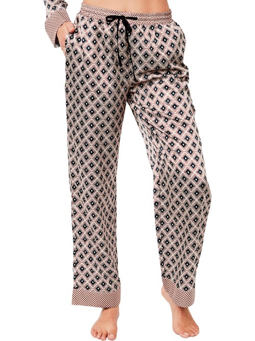 Pyjama pantalon chemise manches longues p116 satin sublime - Kiabi Pyjama pantalon chemise manches longues p116 satin sublime - Kiabi