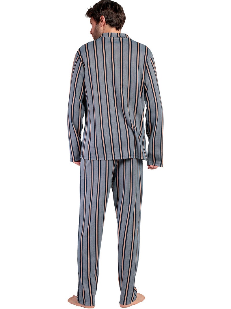Pyjama pantalon chemise manches longues pointe antonio miro Bleu marine - Kiabi