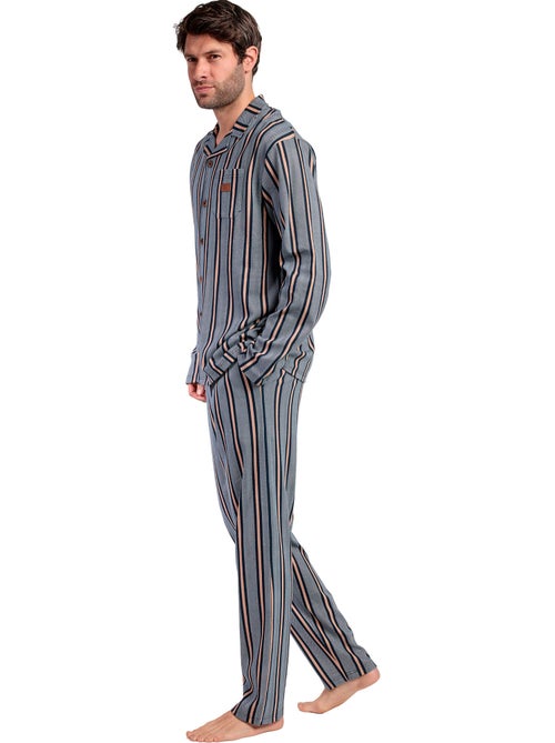 Pyjama pantalon chemise manches longues pointe antonio miro - Kiabi Pyjama pantalon chemise manches longues pointe antonio miro - Kiabi