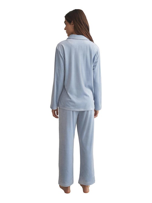 Pyjama pantalon chemise manches longues polarsoft - Kiabi Pyjama pantalon chemise manches longues polarsoft - Kiabi