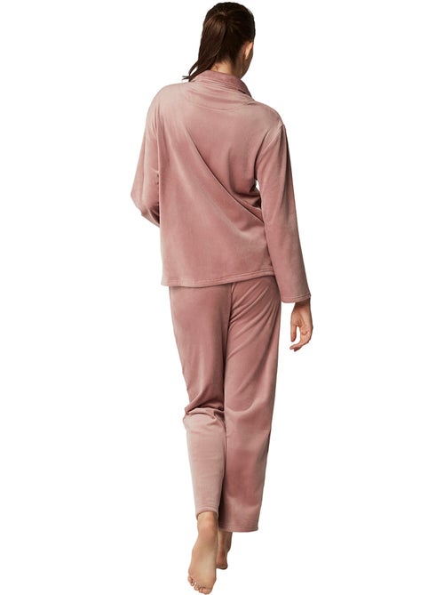 Pyjama pantalon chemise manches longues polarsoft - Kiabi