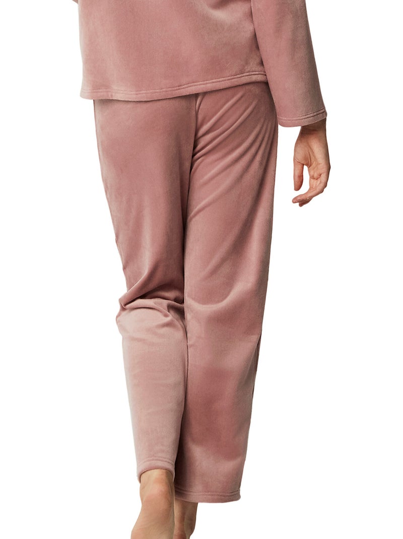 Pyjama pantalon chemise manches longues polarsoft Rose - Kiabi