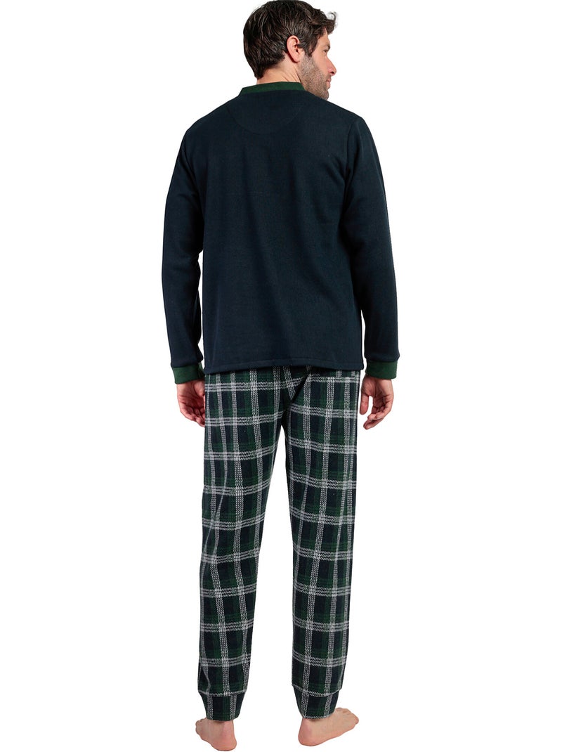 Pyjama pantalon chemise manches longues smeraldo Bleu marine - Kiabi