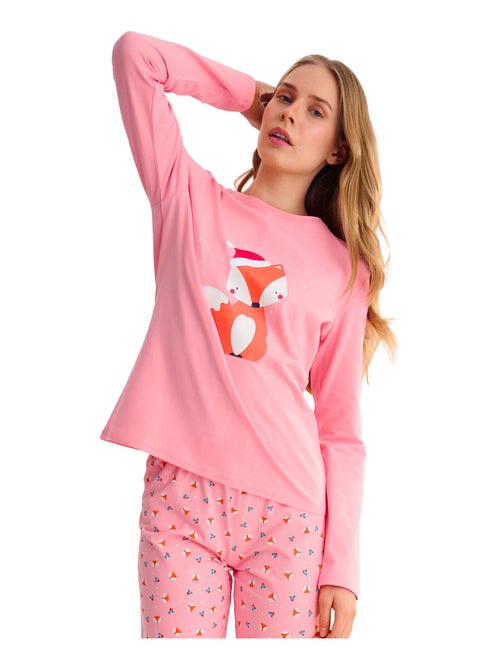 Pyjama pantalon droit top m.longues foxy - Kiabi Pyjama pantalon droit top m.longues foxy - Kiabi
