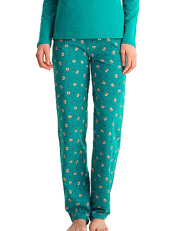 Pyjama pantalon droit top m.longues foxy