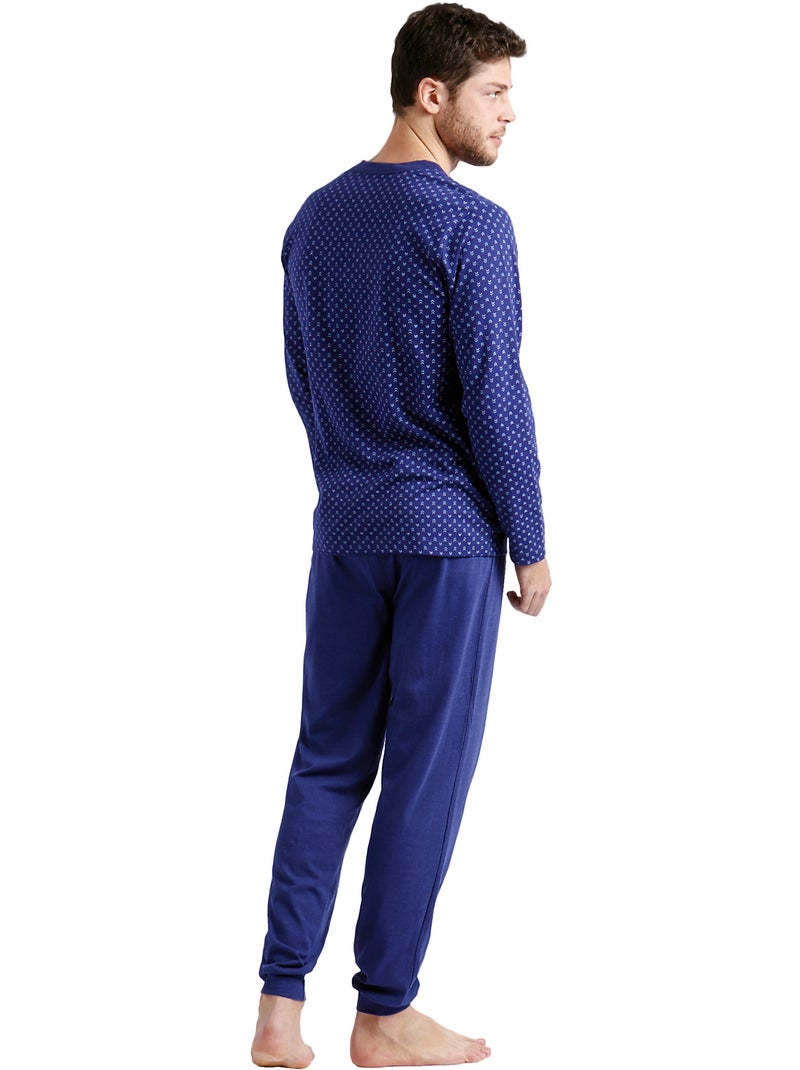 Pyjama pantalon et chemise spike Bleu - Kiabi