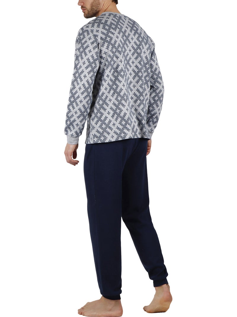 Pyjama pantalon et haut jacquard racing antonio miro Gris - Kiabi