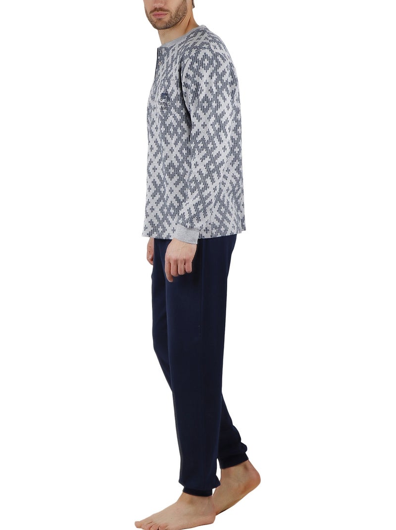 Pyjama pantalon et haut jacquard racing antonio miro Gris - Kiabi