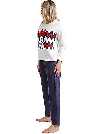 Pyjama pantalon et haut minnie zigzag disney