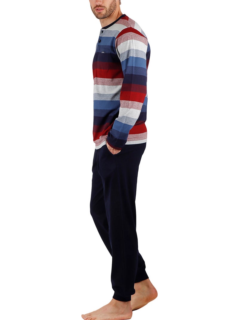 Pyjama pantalon et haut rayas sleeper Bleu - Kiabi